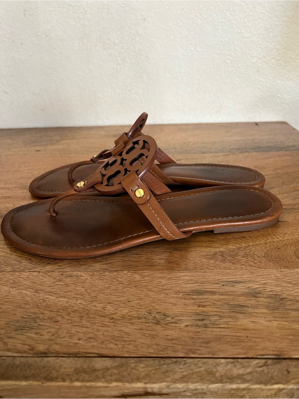 Tory Burch Miller Brown Leather Sandals Size 11 M - Picture 5 of 17